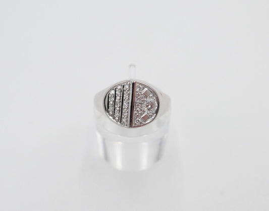 Weißgold Ring Damen 585 14K mit 14 Brillanten / Diamanten 0,31 Ctw Gr. 62 - Antikhandel-Stuttgart