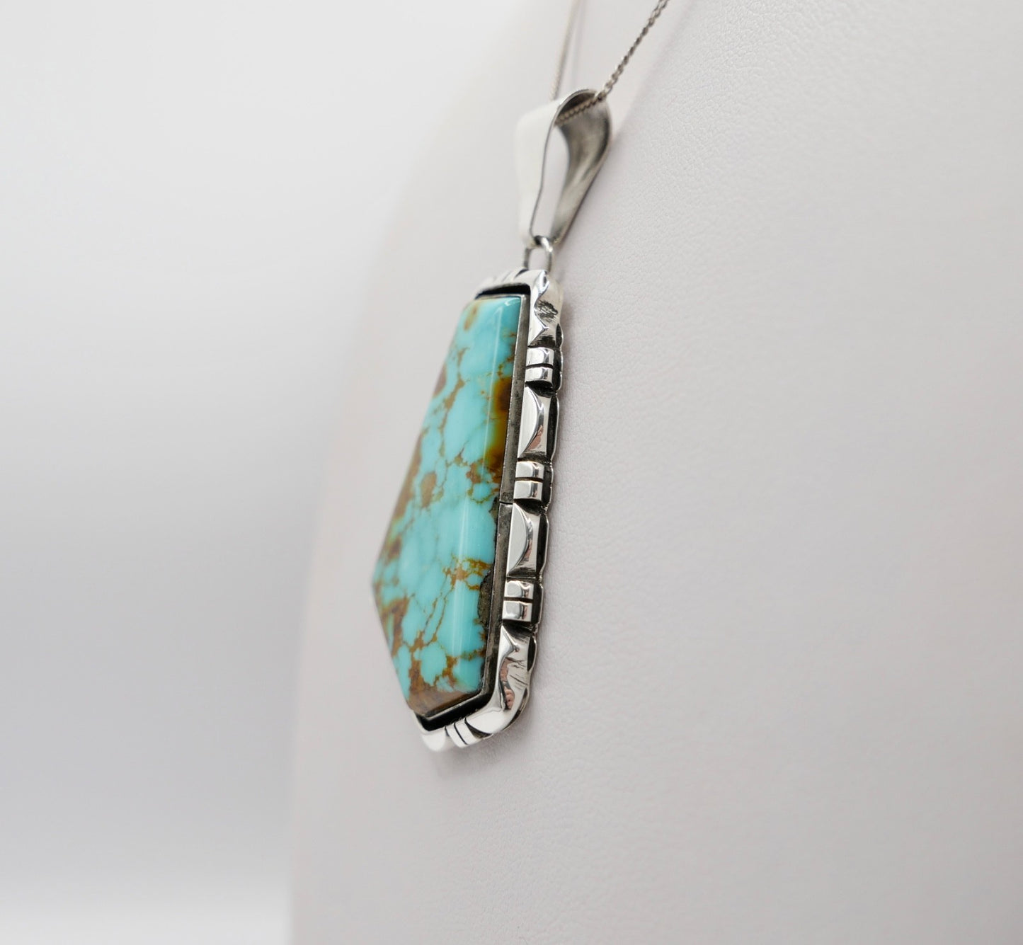 Lonnie Willie großer 925 Sterling Silber Türkis Navajo Anhänger