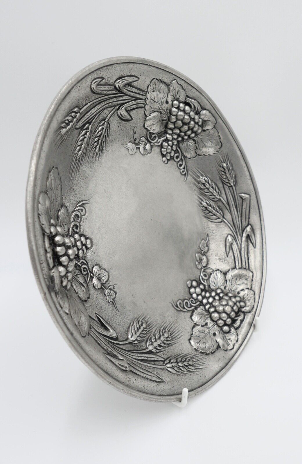 Zinn Teller Ø 25 cm 0,81 Kg Weinreben Trauben Getreide Wandteller Ritter 1766 OG - Antikhandel-Stuttgart