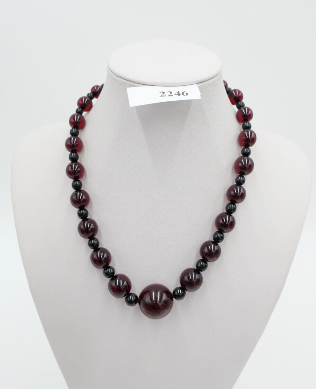 1920er Jahre Cherry Bakelit Rot Kugel bakelite Kette 44 cm - Antikhandel-Stuttgart