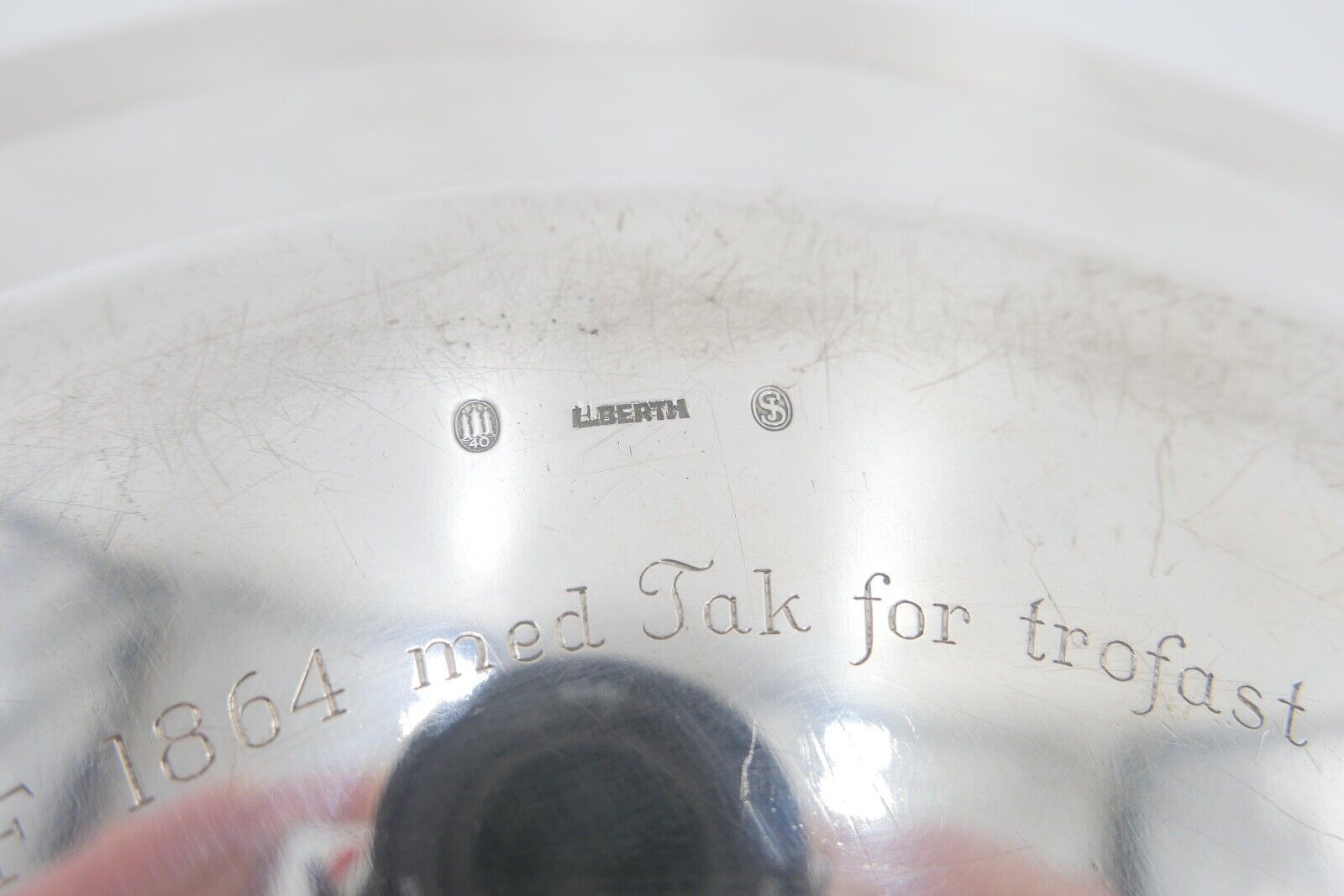 Servierplatte Johannes Siggaard Beschaumeister 826 Silber um 1940 L. Berth 1000g - Antikhandel-Stuttgart