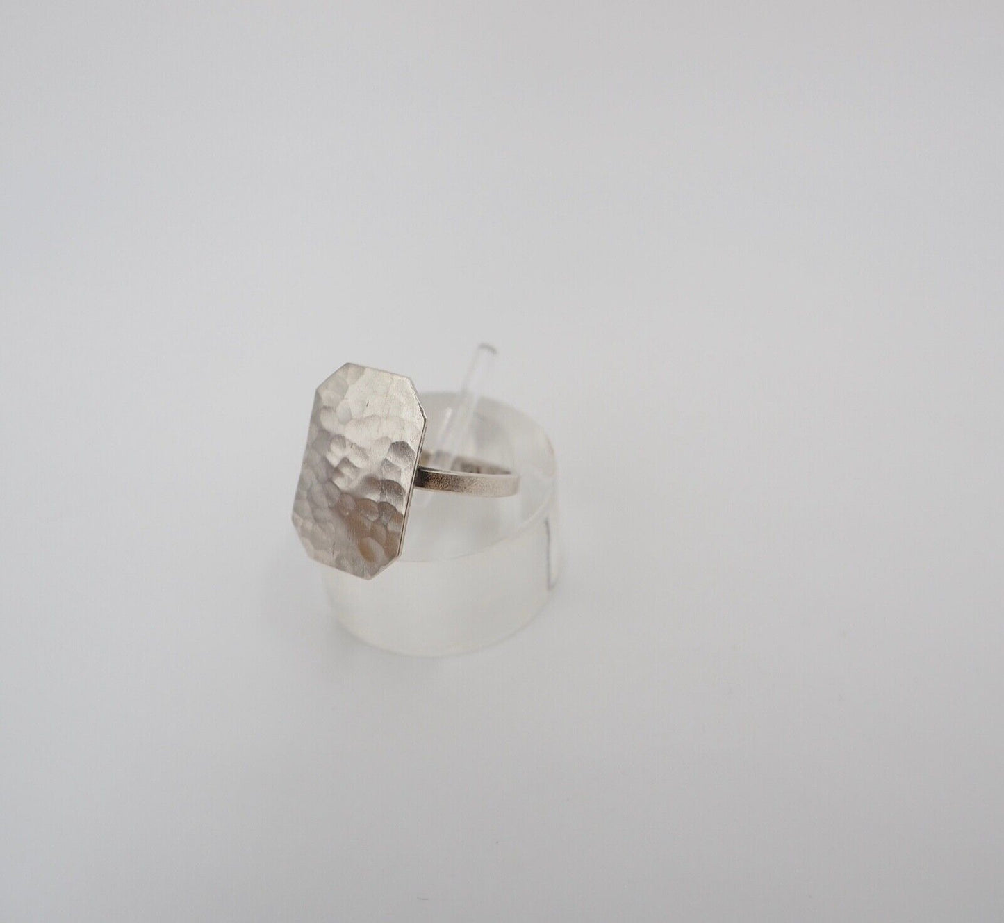 vintage 60er Jahre Silber 835 Ring Gr. 54 Ringkopf gehämmert Herren Damen - Antikhandel-Stuttgart