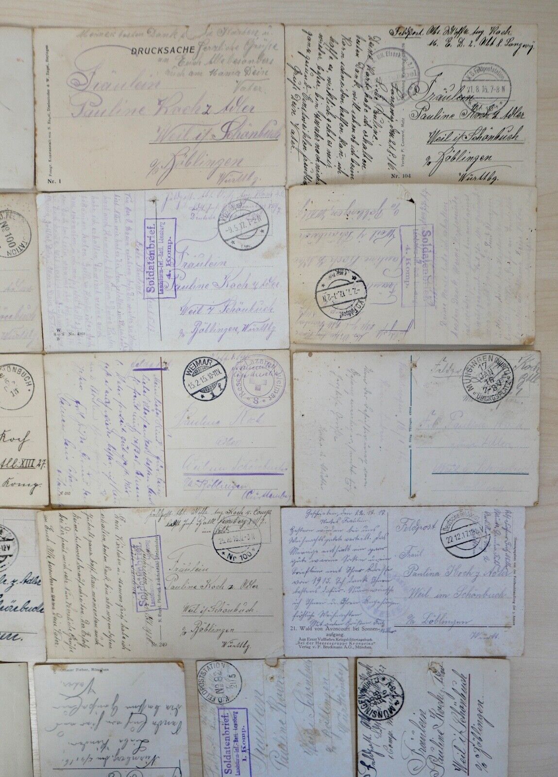 antike Ansichtskarten Postkarten Soldatenbrief Feldpost 1. WK deutsches Reich - Antikhandel-Stuttgart