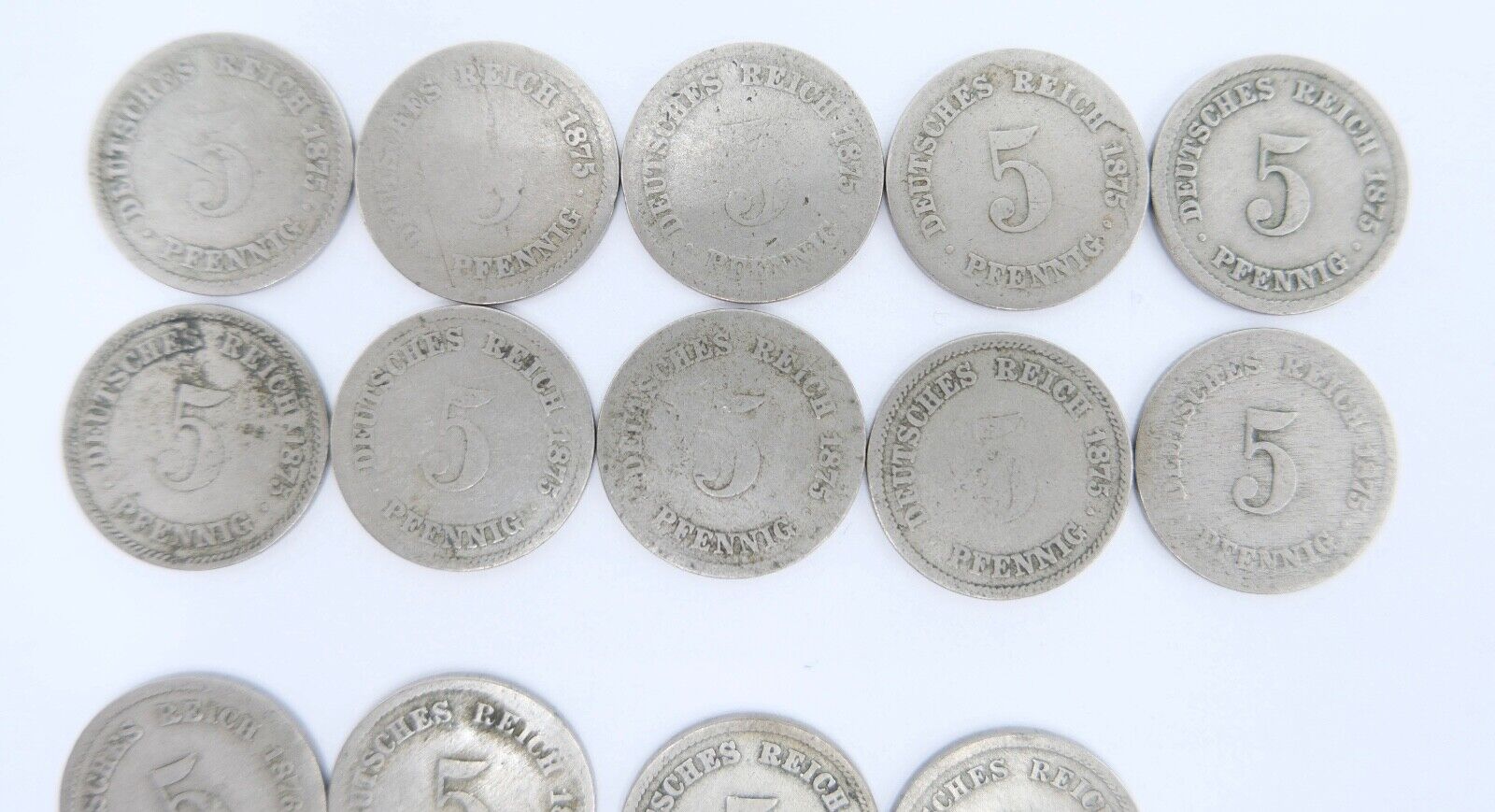 19x 5 Pfennig 1875-1889 Kaiserreich Jäger J.3 s-vz - Antikhandel-Stuttgart