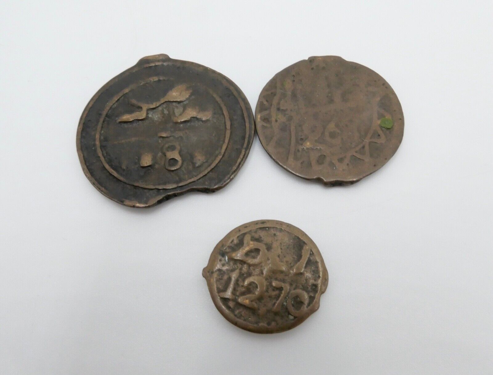 18,5 gr Marokko Falus Marrakesh Münzen Sidi Mohammed IV drei Münzen - Antikhandel-Stuttgart