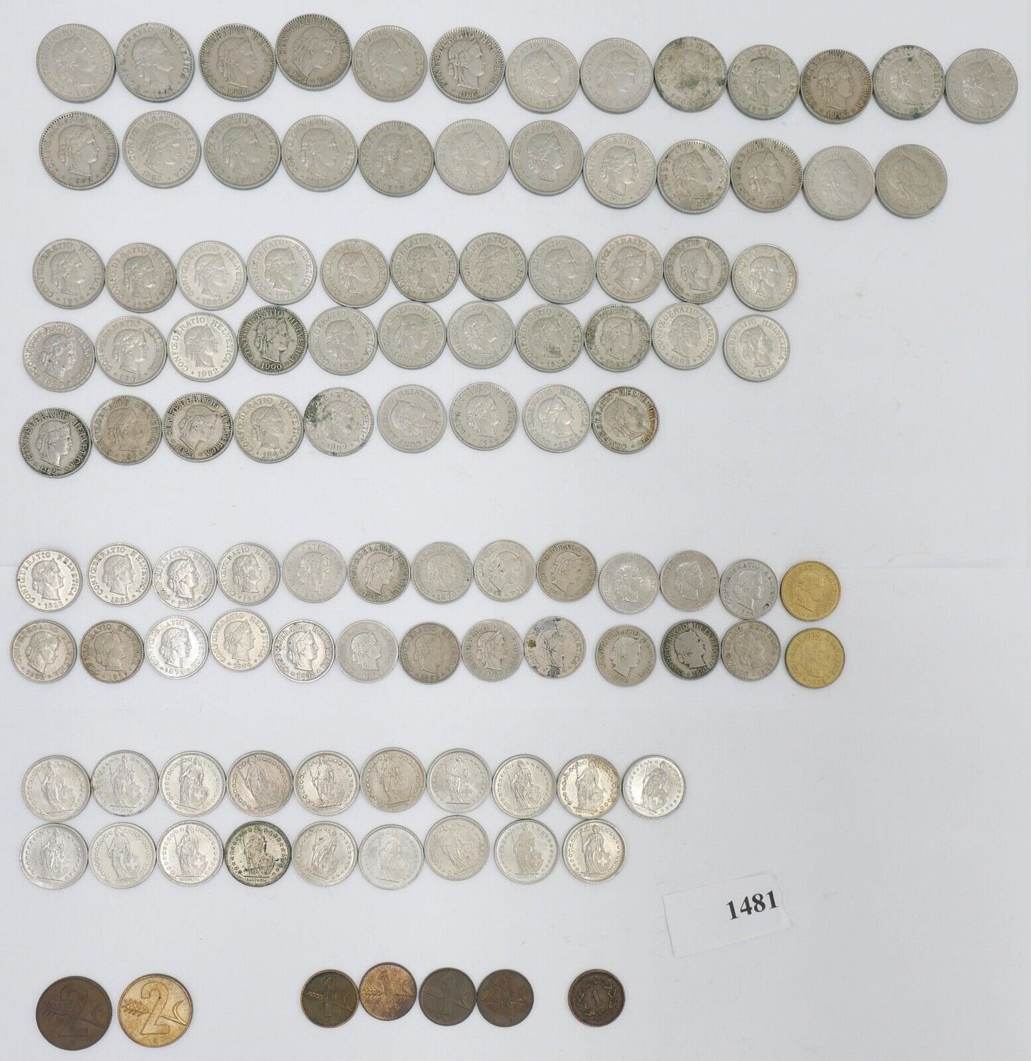 Posten LOT 1/2 Franken 1 2 5 10 20 Rappen teilweise Silber usw. - Antikhandel-Stuttgart