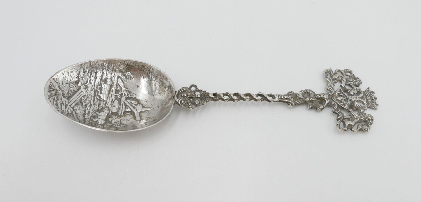 Löffel Arnhem / Niederlande Stadtwappen Silber 800 Halbmond Krone 58,1 Gr - Antikhandel-Stuttgart