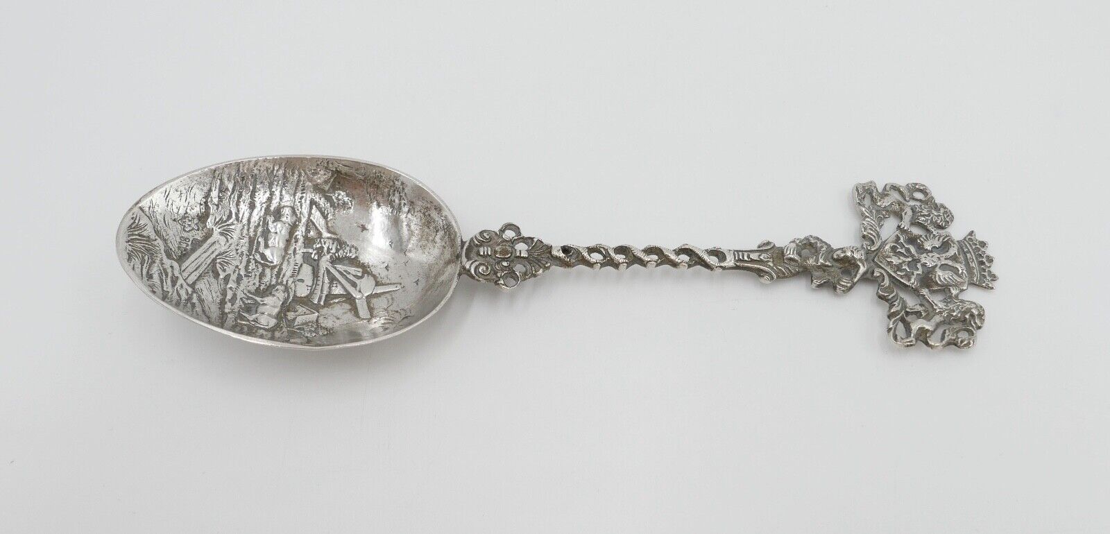 Löffel Arnhem / Niederlande Stadtwappen Silber 800 Halbmond Krone 58,1 Gr - Antikhandel-Stuttgart