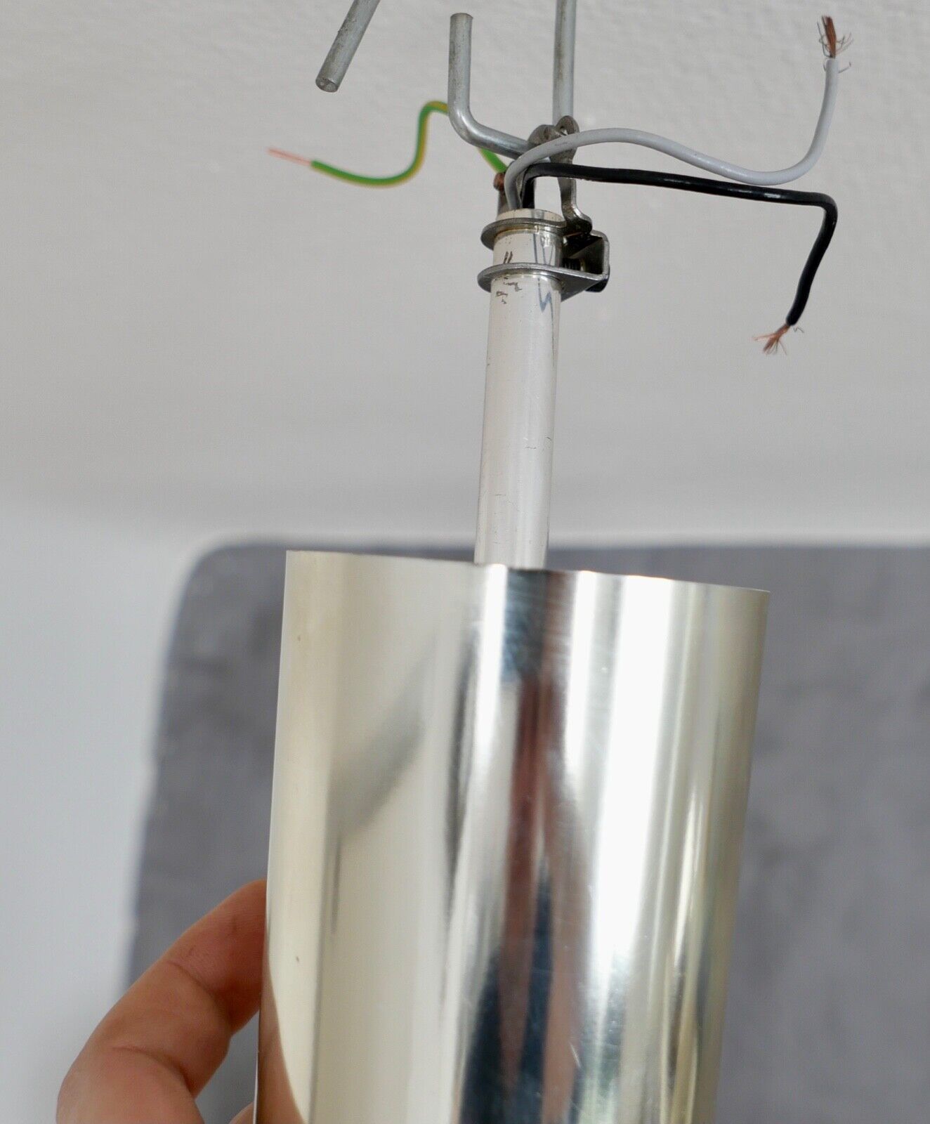 1960er tief hängende KINKELDEY Kristall Deckenleuchte Deckenlampe Lüster 122cm - Antikhandel-Stuttgart