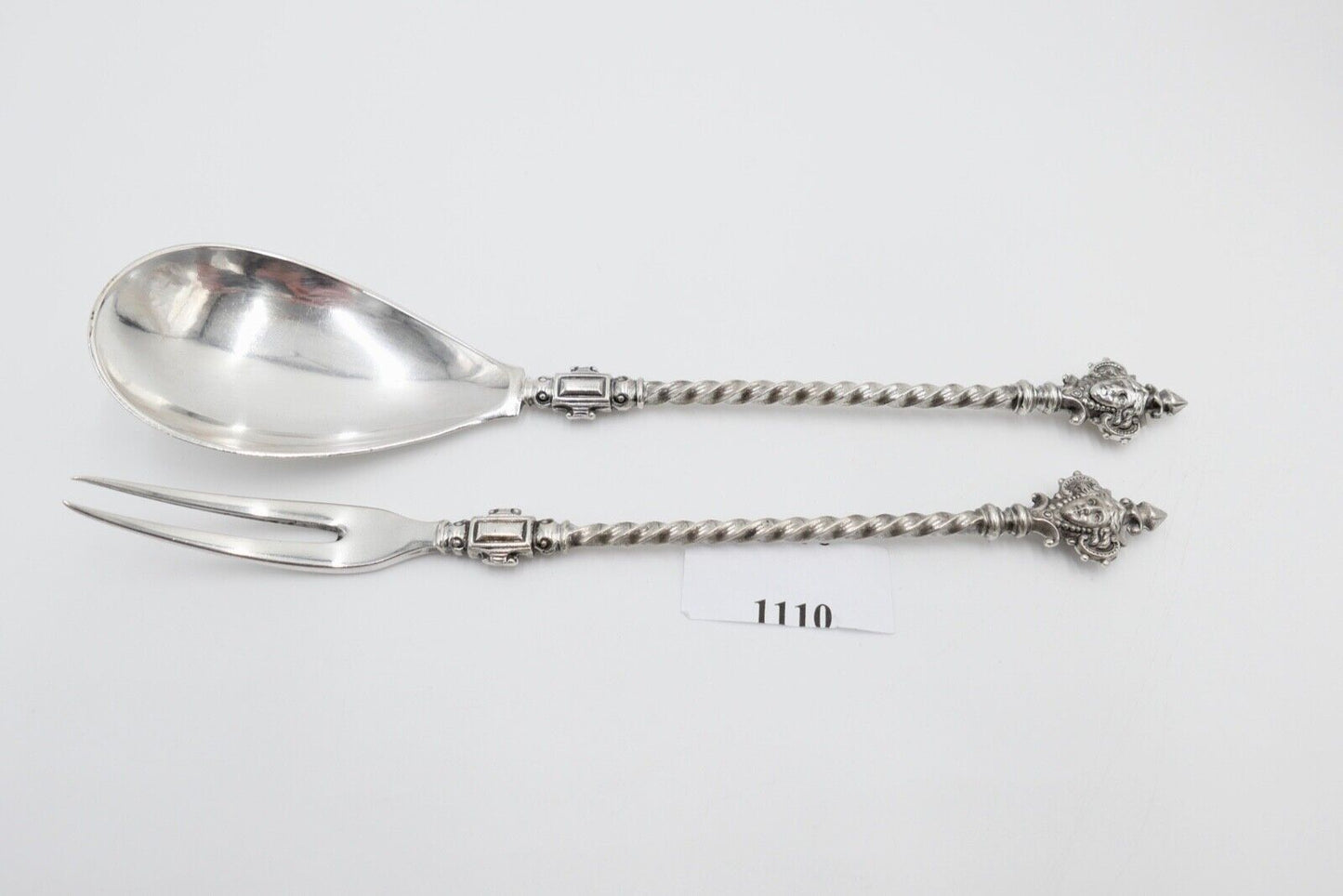 2 Tlg. antik Besteck um 1900 B.Cronenberg Frauenkopf Koch & Bergfeld 800 Silber - Antikhandel-Stuttgart