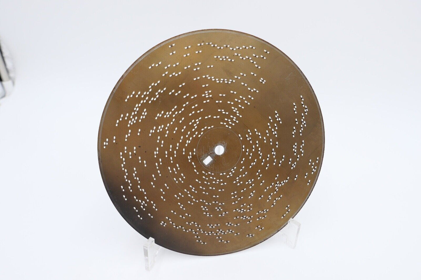 7716 Symphonion Lochplatte Spieluhr Spieldose WOZU HAST DU DENN DAS Ø 19,5 - Antikhandel-Stuttgart