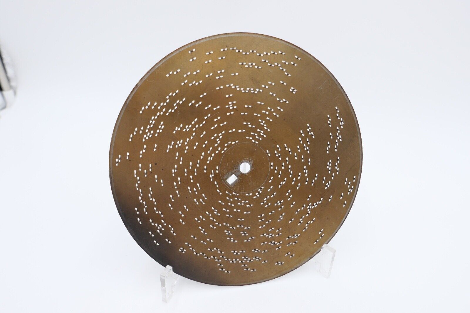 7716 Symphonion Lochplatte Spieluhr Spieldose WOZU HAST DU DENN DAS Ø 19,5 - Antikhandel-Stuttgart