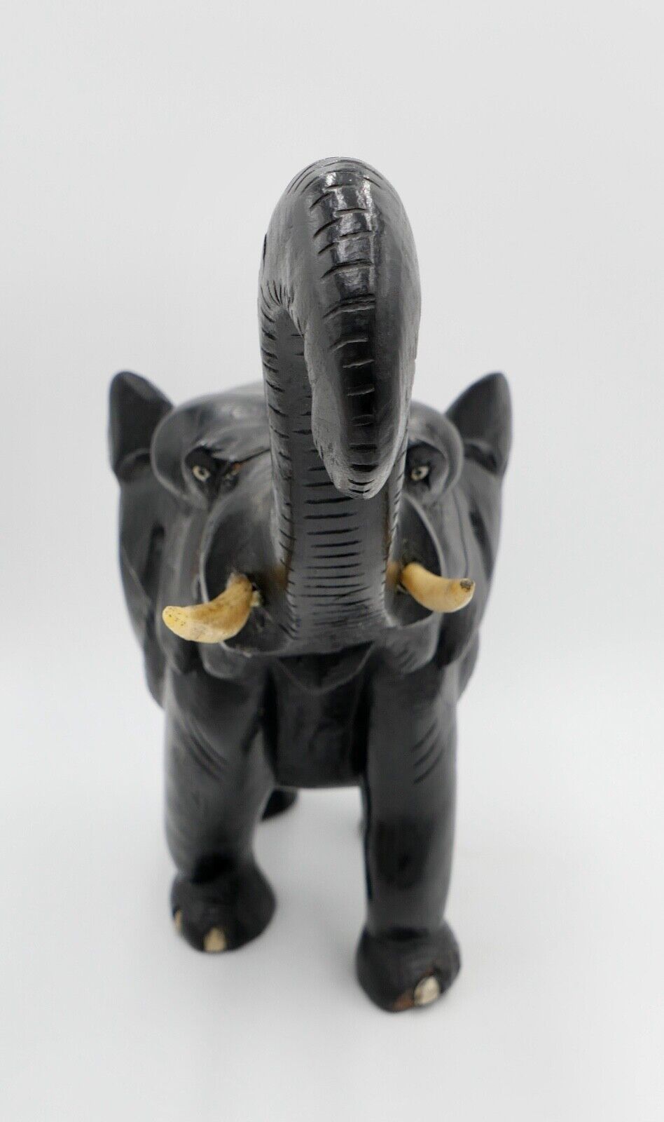 Großer massiver antiker Afrikanischer Holz Elefant 48x38 cm beschichtet 6,1 Kg - Antikhandel-Stuttgart