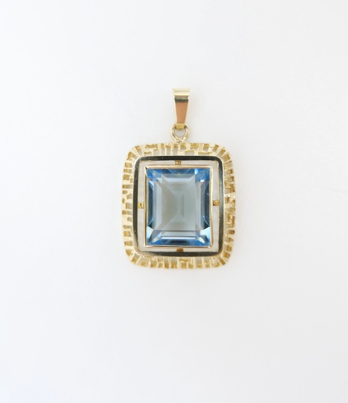 K&L Kordes & Lichtenfels Pforzheim Anhänger Gold 333 / 8K mit blauem Glasstein - Antikhandel-Stuttgart