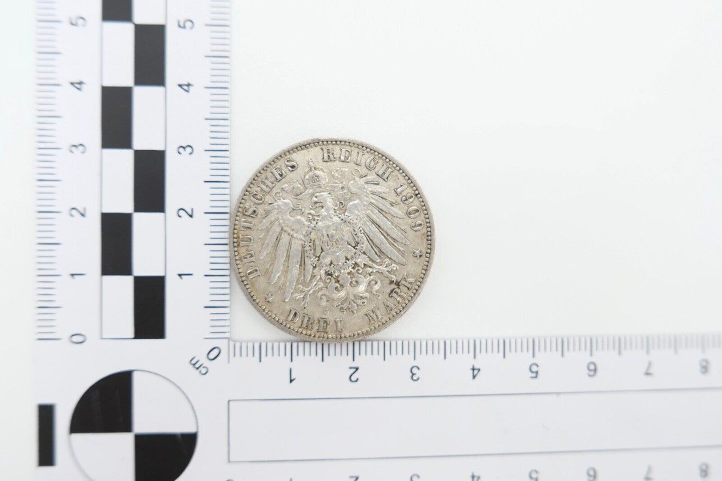 3 Mark 1909 E Jäger J.135 VZ-STG Sachsen Friedrich August III. - Antikhandel-Stuttgart