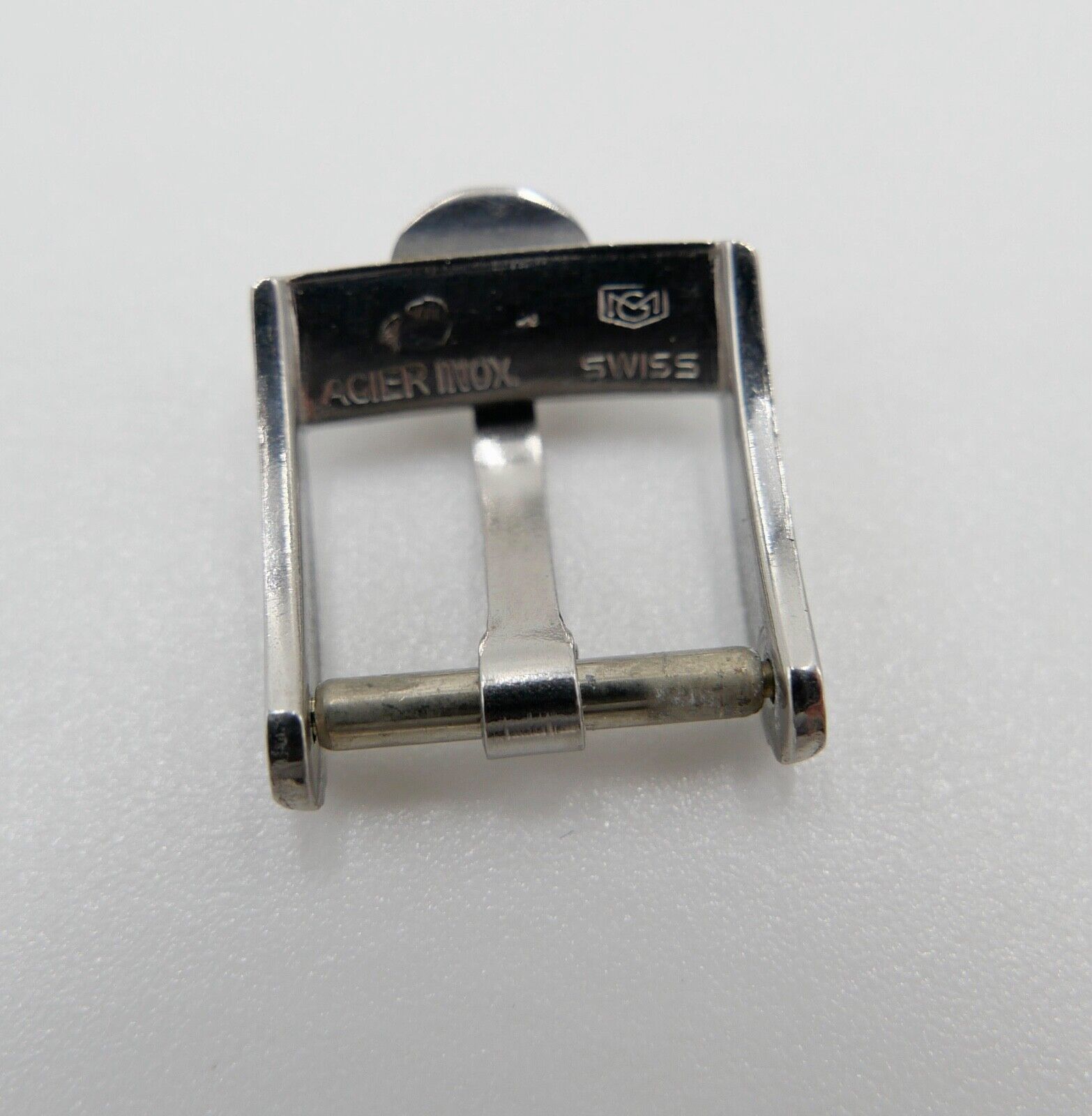 ORIGINAL alte OMEGA Dornschließe EDELSTAHL Armbanduhr 12mm CLASP BUCKLE - Antikhandel-Stuttgart