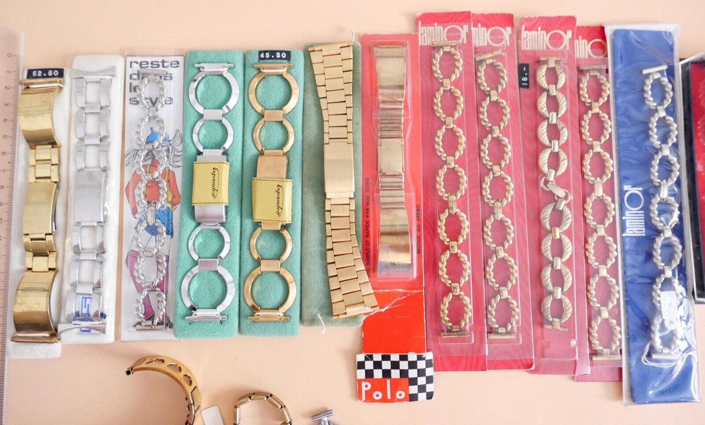 NEU Konvolut 57 Uhrenarmbänder Armband Uhren Juwelierauflösung Gold Racing POLO - Antikhandel-Stuttgart