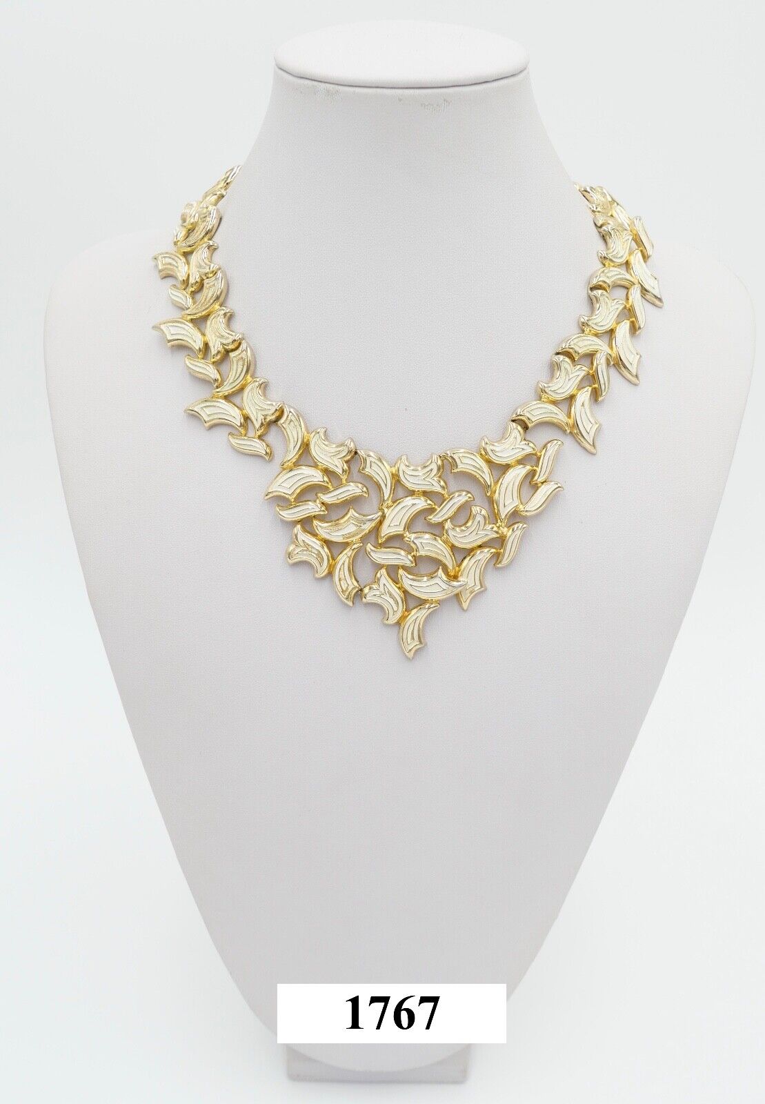 70er Jahre GROSSE Germany Collier vergoldet mit Emaille - Antikhandel-Stuttgart