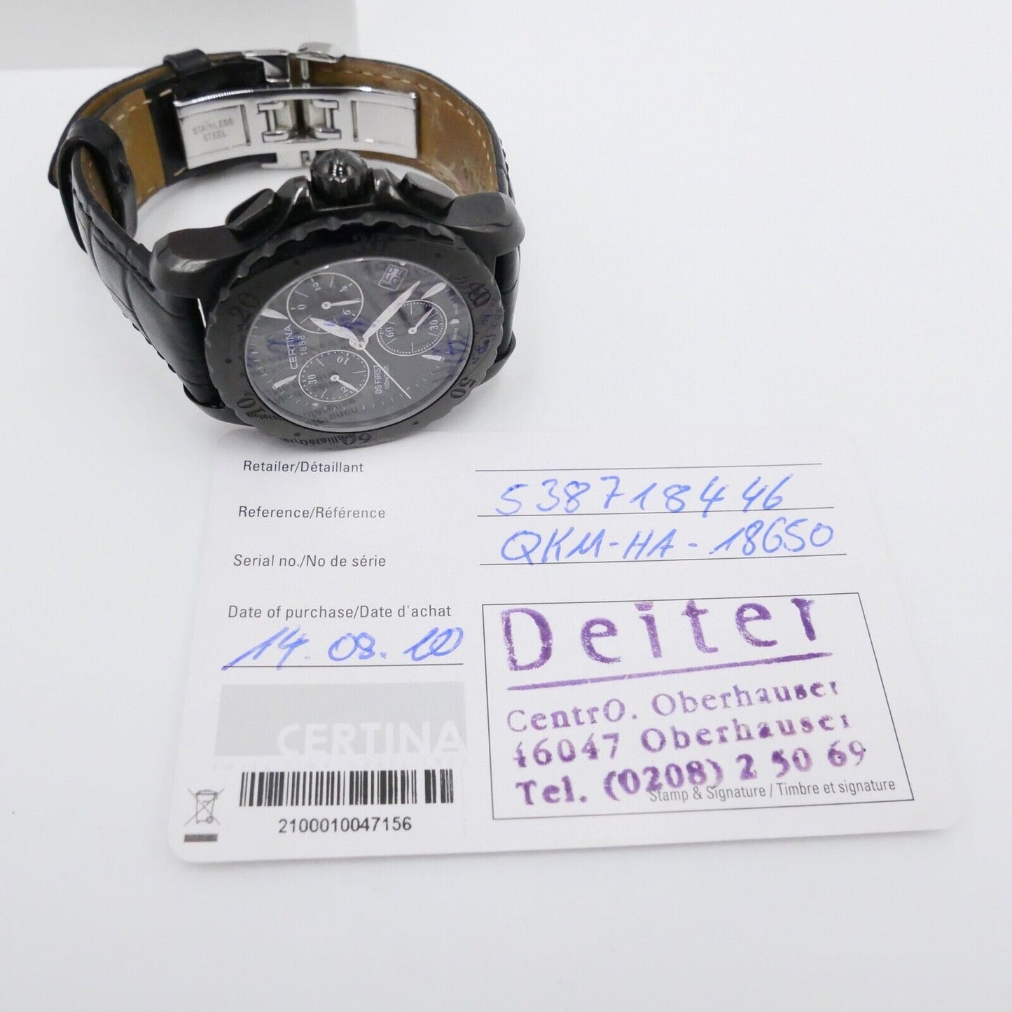 Certina DS FIRST Chrono Ref 538718446 Quartz 100m Damenuhr FULL SET aus 2010 - Antikhandel-Stuttgart