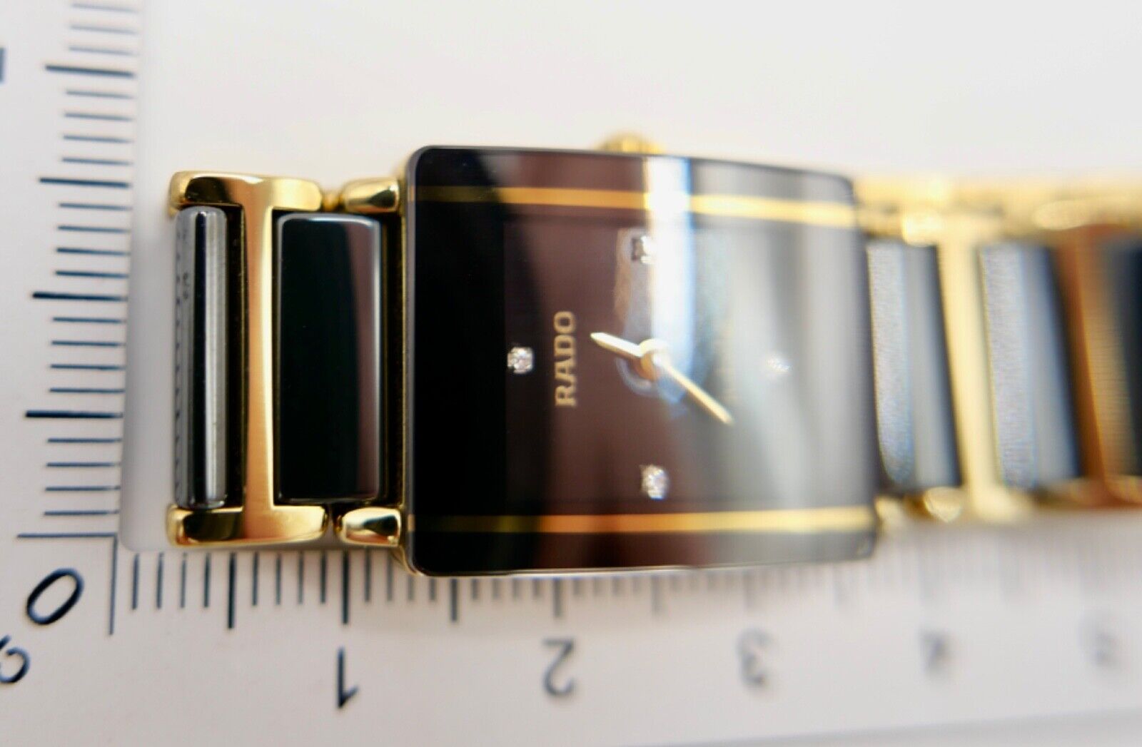 RADO Diastar Jubilé Damenuhr Ref. 153.0383.3 Keramik Gold Quartz Diamant 22x18mm - Antikhandel-Stuttgart