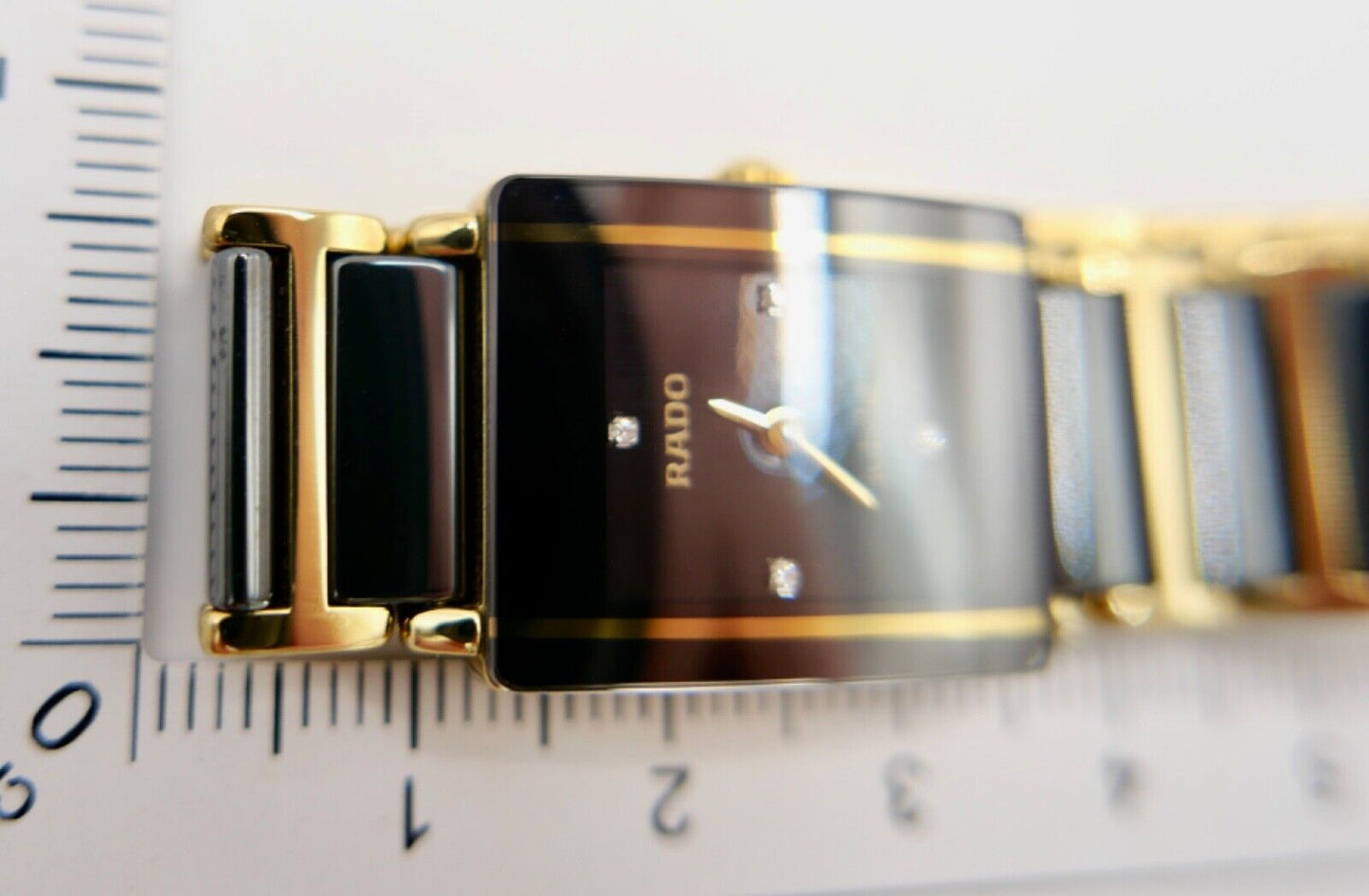 RADO Diastar Jubilé Damenuhr Ref. 153.0383.3 Keramik Gold Quartz Diamant 22x18mm - Antikhandel-Stuttgart