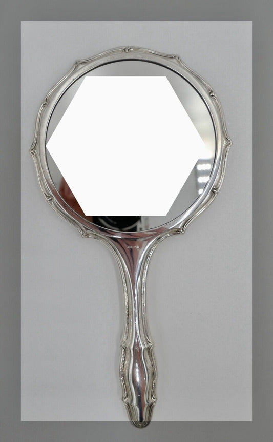 Alter G+K 925 Silber Handspiegel Ø 12,3cm GK NEUwertig - Antikhandel-Stuttgart