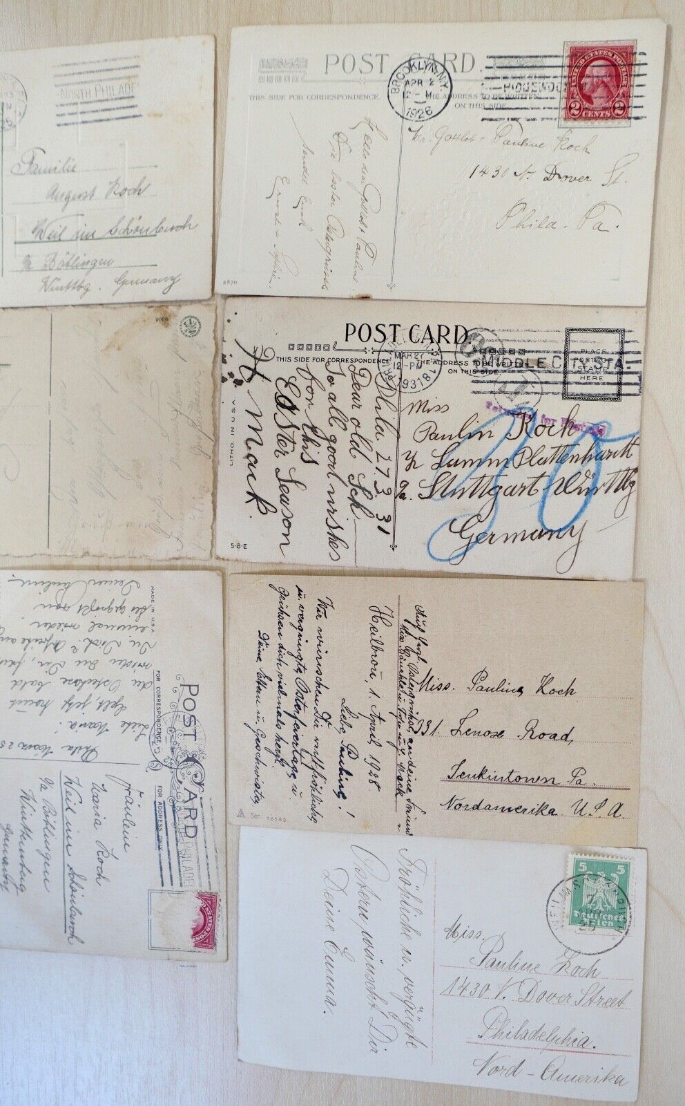 antike Ansichtskarten Postkarten Briefmarken OSTERN EASTER deutsches Reich USA - Antikhandel-Stuttgart