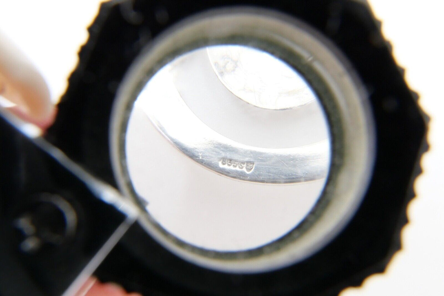 50er Jahre Silber Brosche 835 S gehämmert 47 mm - Antikhandel-Stuttgart