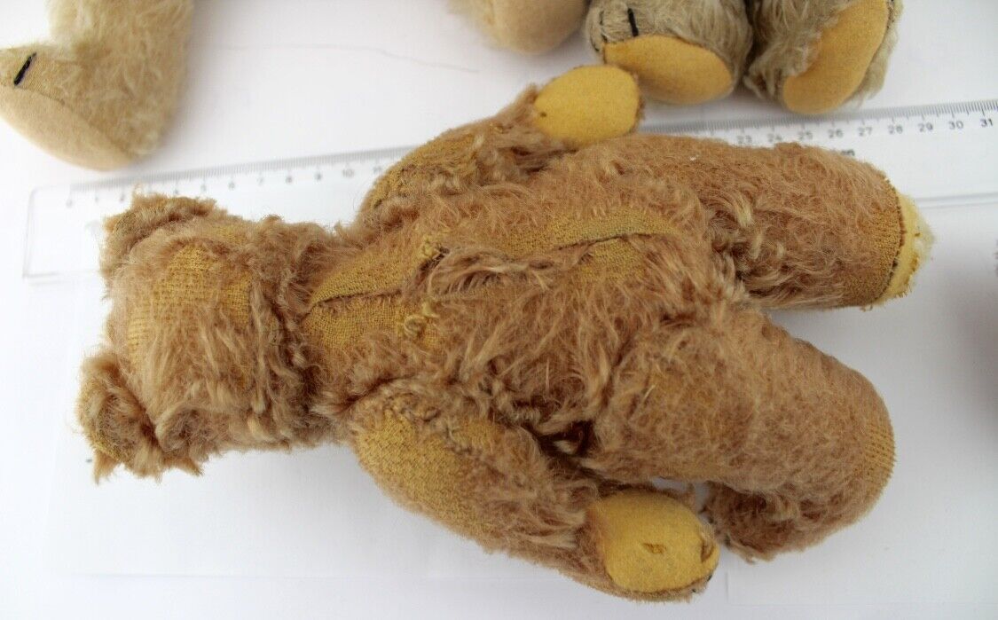4 Alte Steiff Teddy Bär old Bear Stofftier 22-30 cm Knopf im Ohr Brummstimme - Antikhandel-Stuttgart
