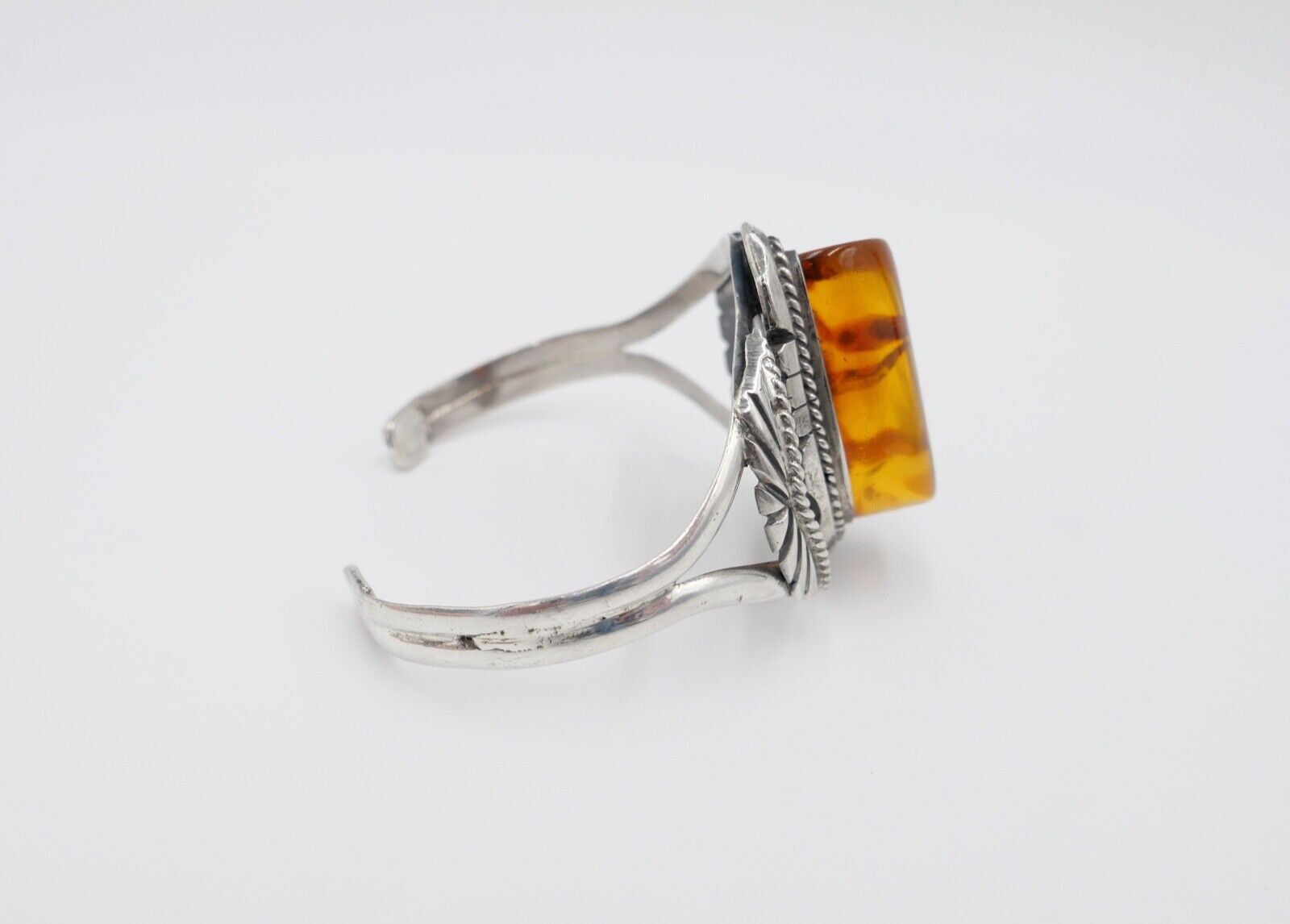 vintage Silber 925 Bernstein Armband Armreif Armspange Sterlingsilber - Antikhandel-Stuttgart