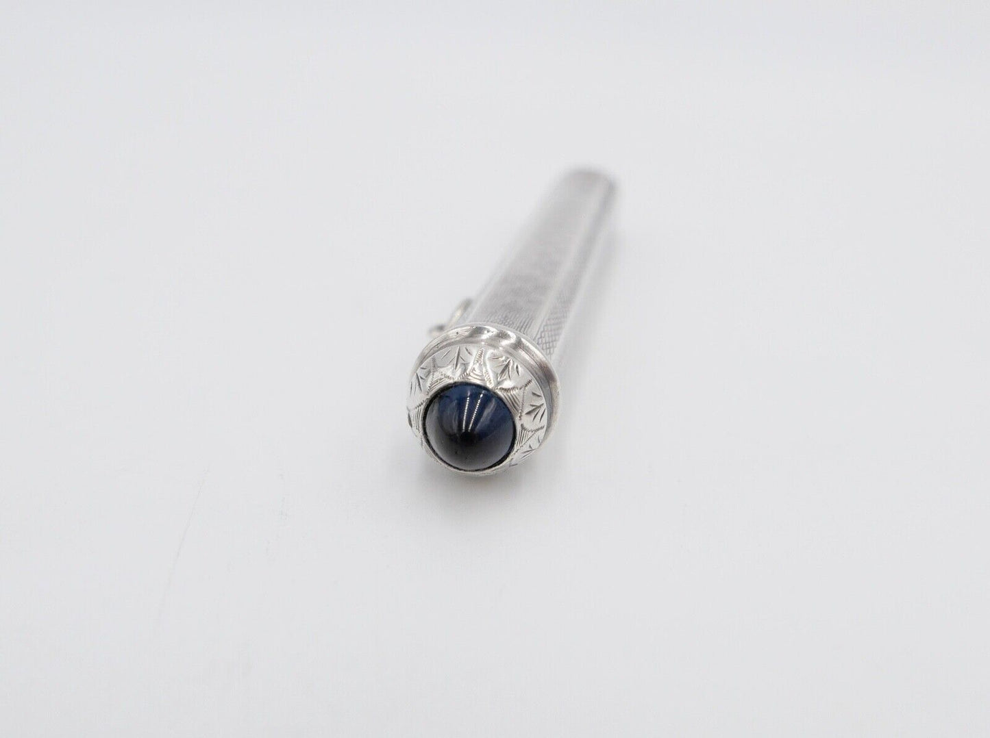 830 Silber vermutlich Cartier Stift Kugelschreiber Blauer Stein - Antikhandel-Stuttgart
