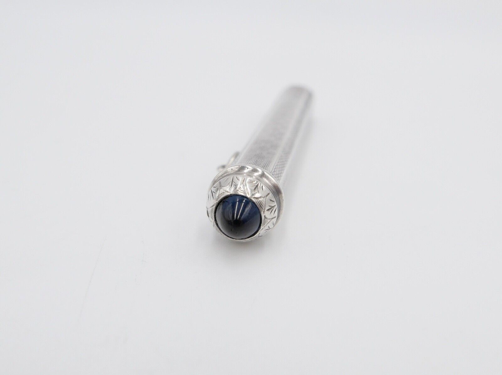 830 Silber vermutlich Cartier Stift Kugelschreiber Blauer Stein - Antikhandel-Stuttgart