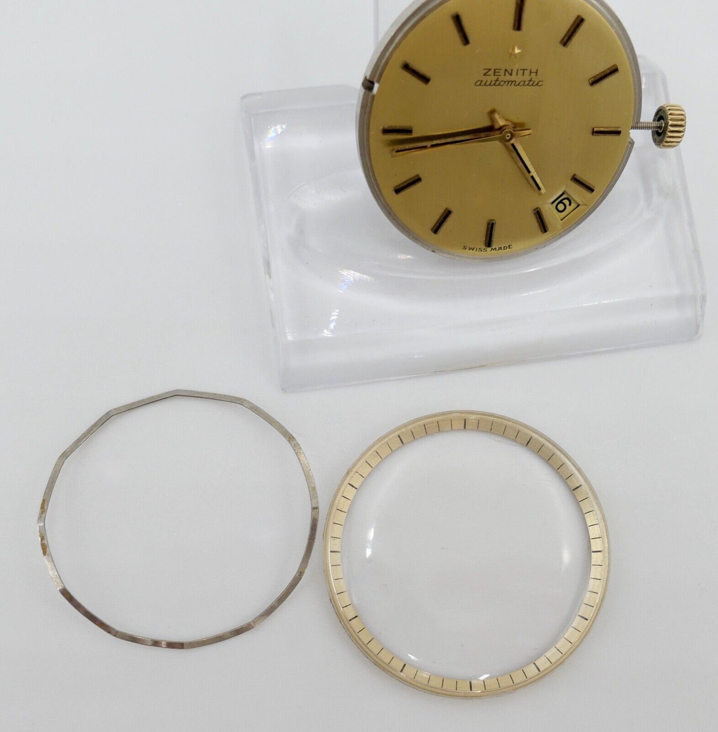 LÄUFT Zenith Cal. 408 Automatic Uhrwerk Ziffernblatt Zeiger Krone Glas - Antikhandel-Stuttgart