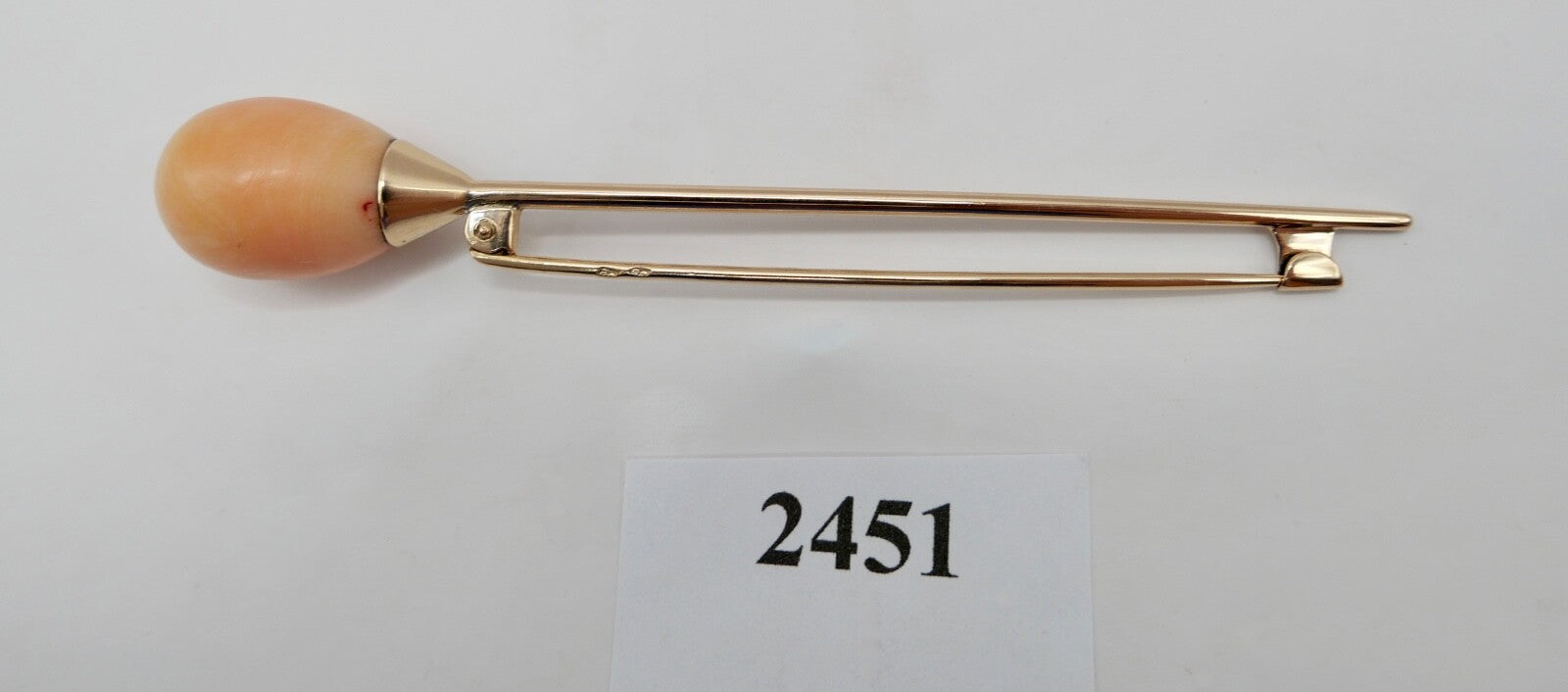 seltene große antike Rotgold Anstecknadel mit Koralle 585 Österreich