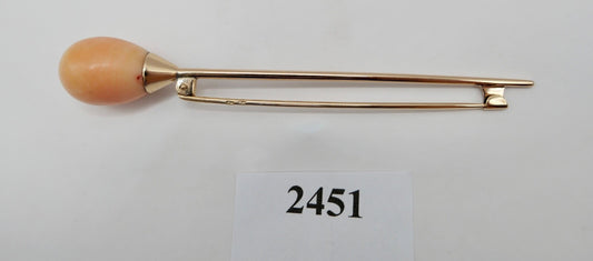 seltene große antike Rotgold Anstecknadel mit Koralle 585 Österreich