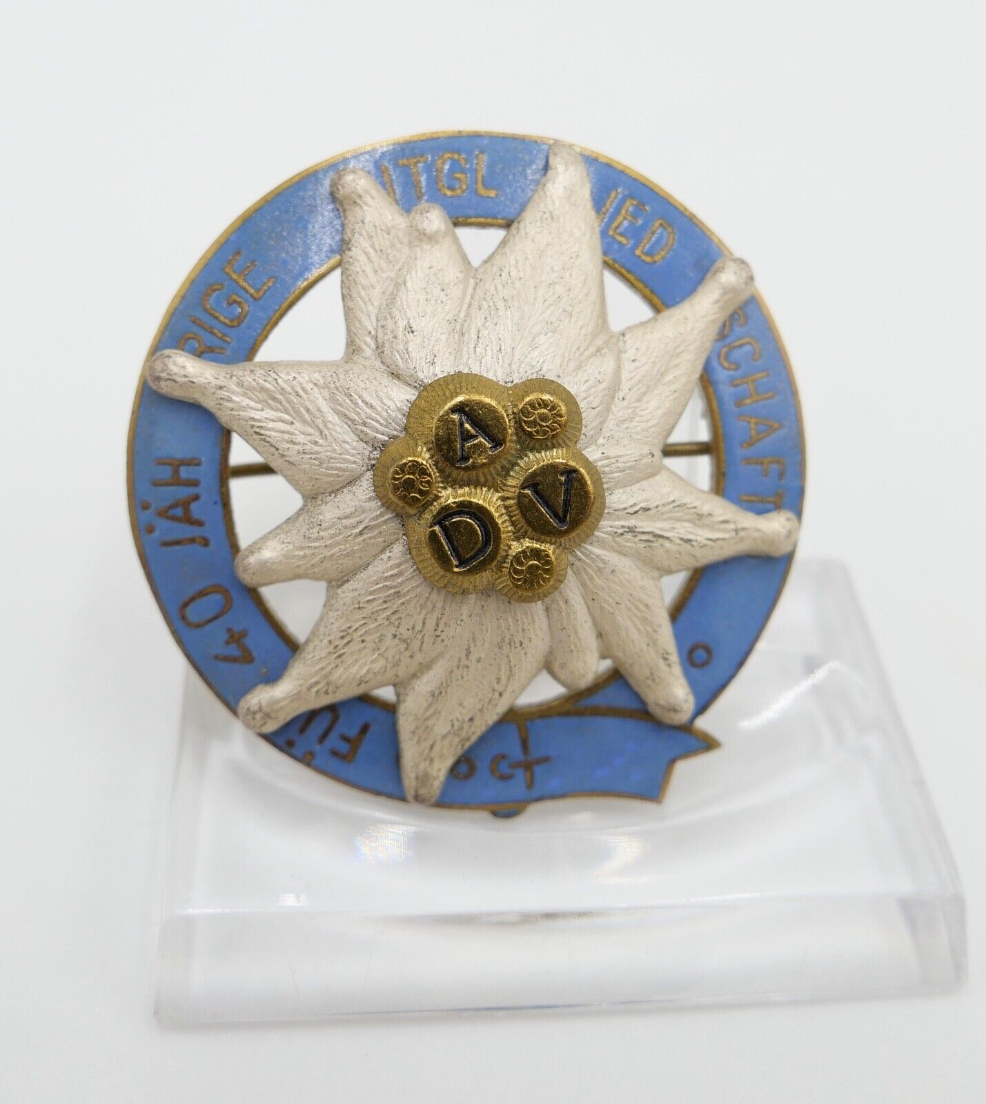 3x DAV Mitgliedsabzeichen Deutscher Alpenverein 25 & 40 Jahre Edelweiß - Antikhandel-Stuttgart