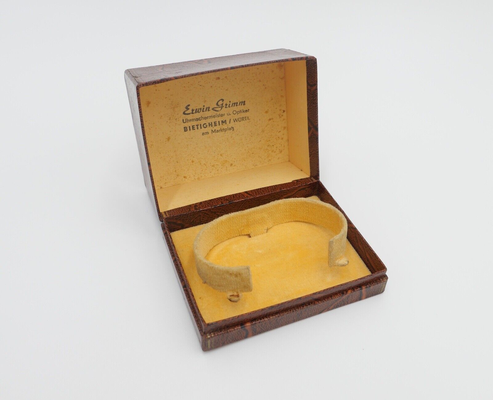 antikes Uhrenetui mit Spange Etui für Uhren 9x7x5,4 cm Box Aufbewahrung - Antikhandel-Stuttgart