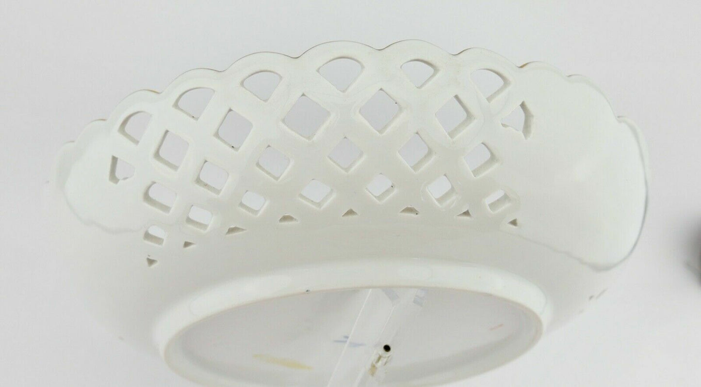 Meissen Durchbruchschale Weiß Goldrand Ø 25 cm Blumendekor 332 46a / 206 - Antikhandel-Stuttgart