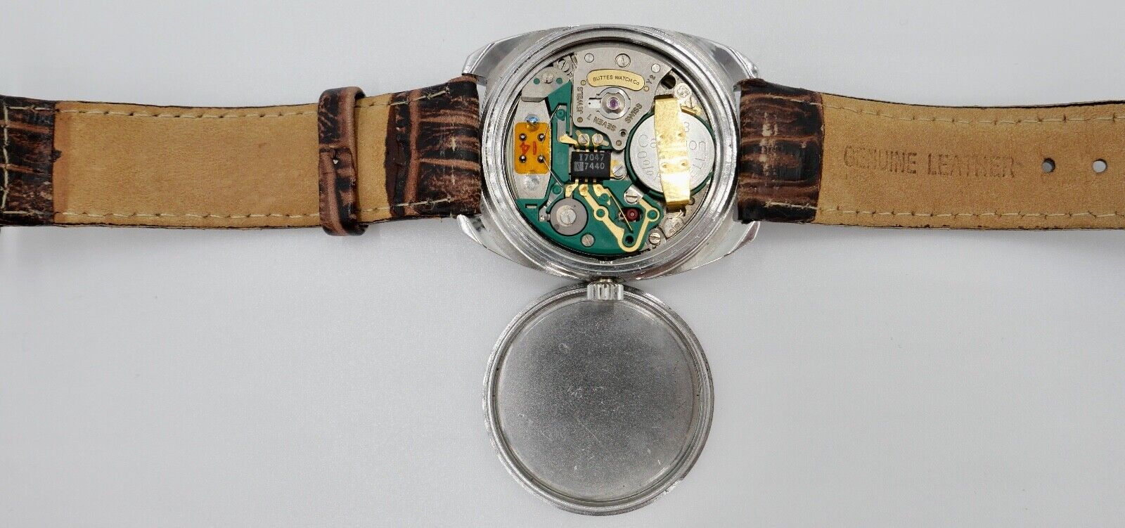 Vintage BWC Transi Tronic seltenes braunes Ziffernblatt Quartz Armbanduhr 1970er - Antikhandel-Stuttgart