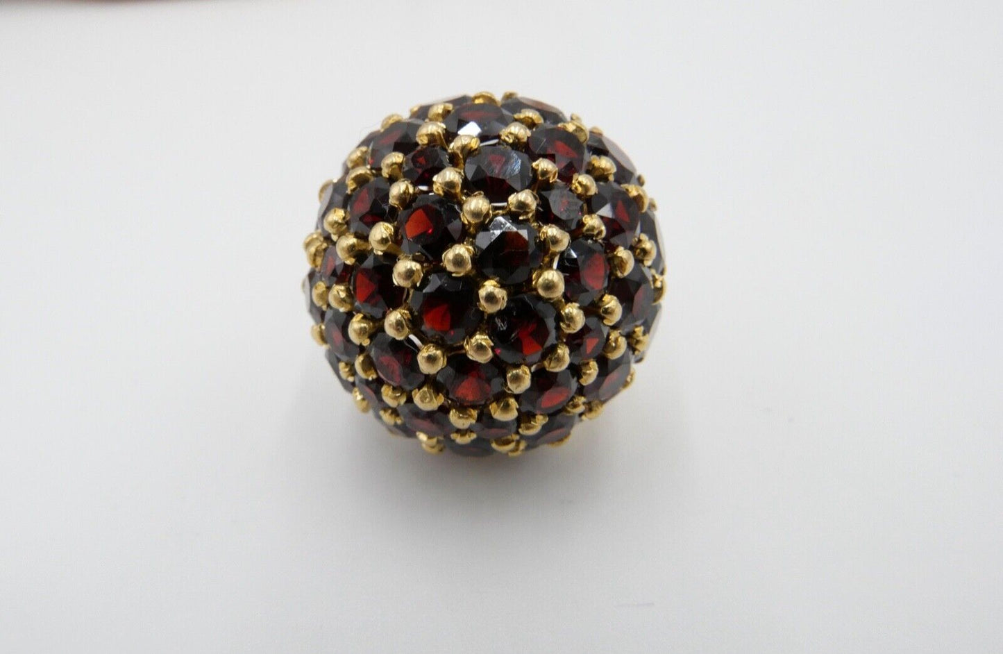 extravaganter massiver Granat Goldring 750 / 18K Gr. 55 hoher Kopf - Antikhandel-Stuttgart