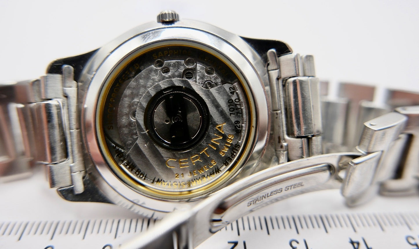 Certina DS Automatic 629 7070 7170 42 Original Band weißes Zifferblatt Herrenuhr