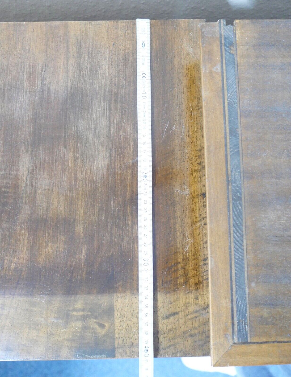 Biedermeier um 1840 Aufsatzvitrine Glasvitrine 2 Tlg. Eiche Nussbaum 169x66x42cm - Antikhandel-Stuttgart