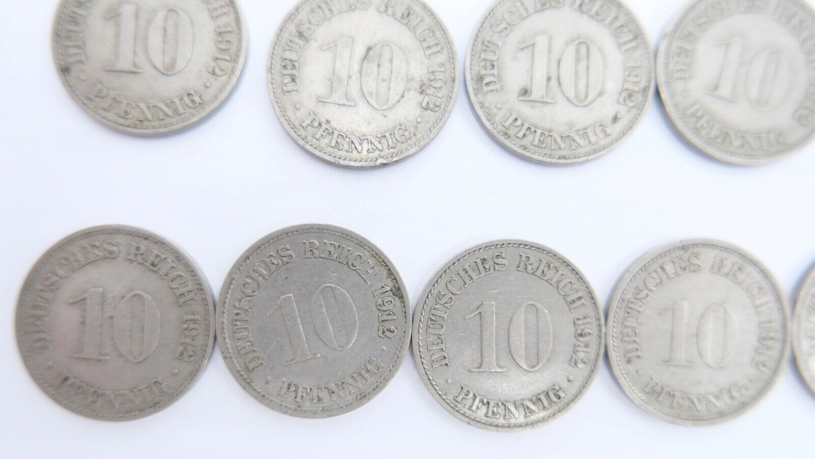 42x 10 Pfennig Kaiserreich 1912 1913 1914 1915 Jäger J. 13 ss-stg - Antikhandel-Stuttgart