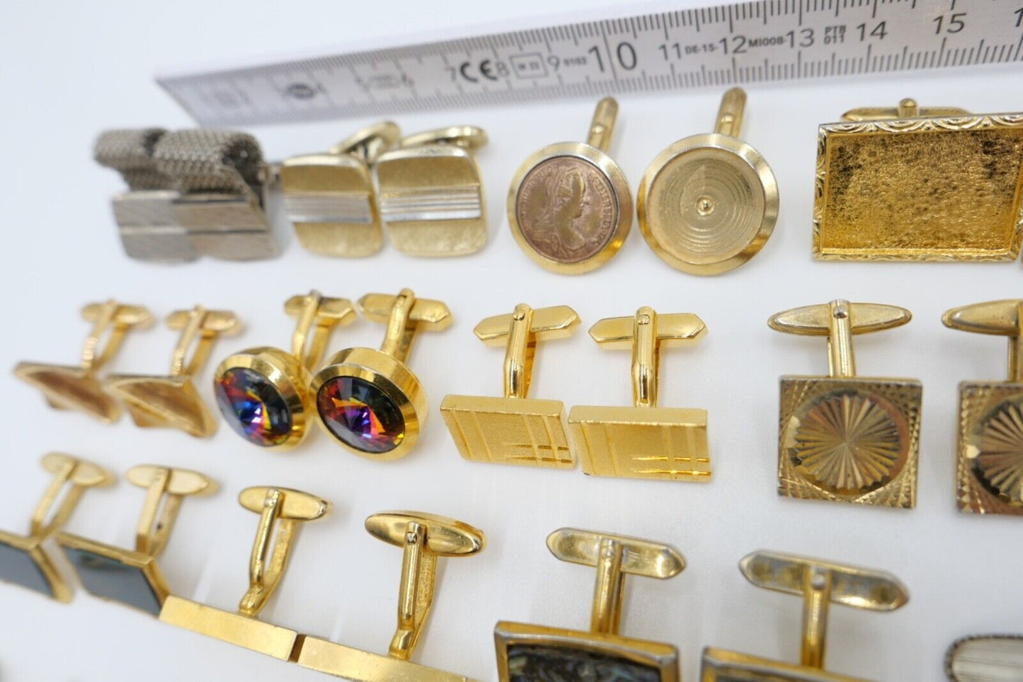 Konvolut LOT Posten Manschettenknöpfe NEU gebraucht 1960-1990er vergoldet 42 St - Antikhandel-Stuttgart