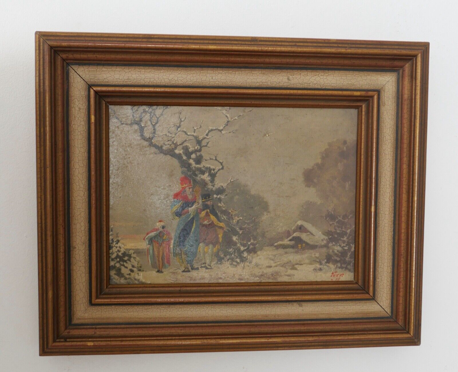 Öl auf Holz " die Heiligen 3 Könige " Gustav Eyer 1887 Mollkirch - 1946 München - Antikhandel-Stuttgart