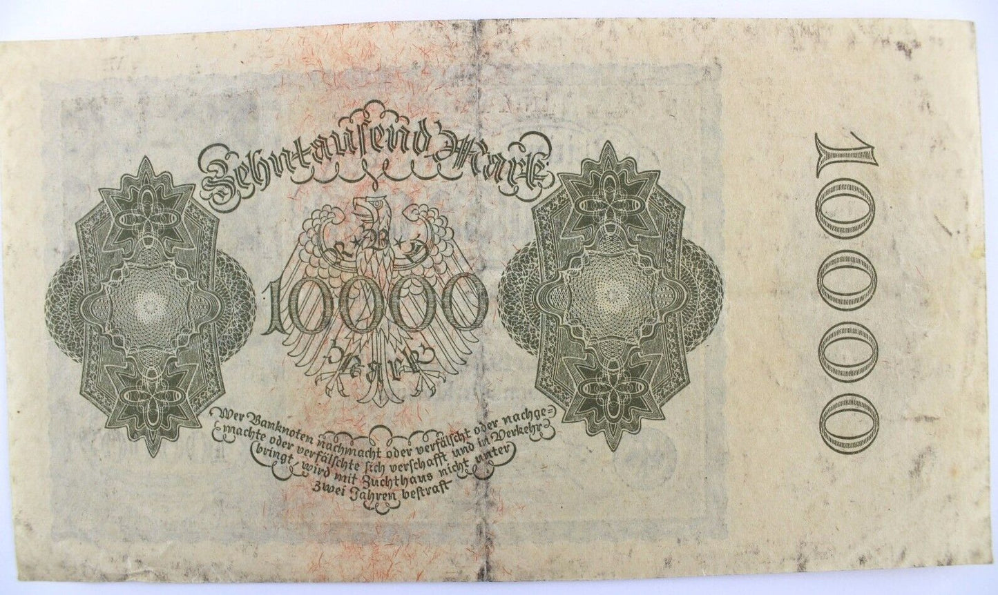 Ro. 69c Banknote 10000 Mark 1922 old Bill TOP Guter ZUSTAND selten RAR - Antikhandel-Stuttgart