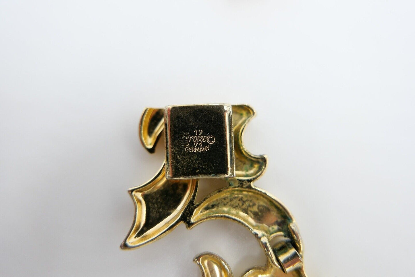 70er Jahre GROSSE Germany Collier vergoldet mit Emaille - Antikhandel-Stuttgart