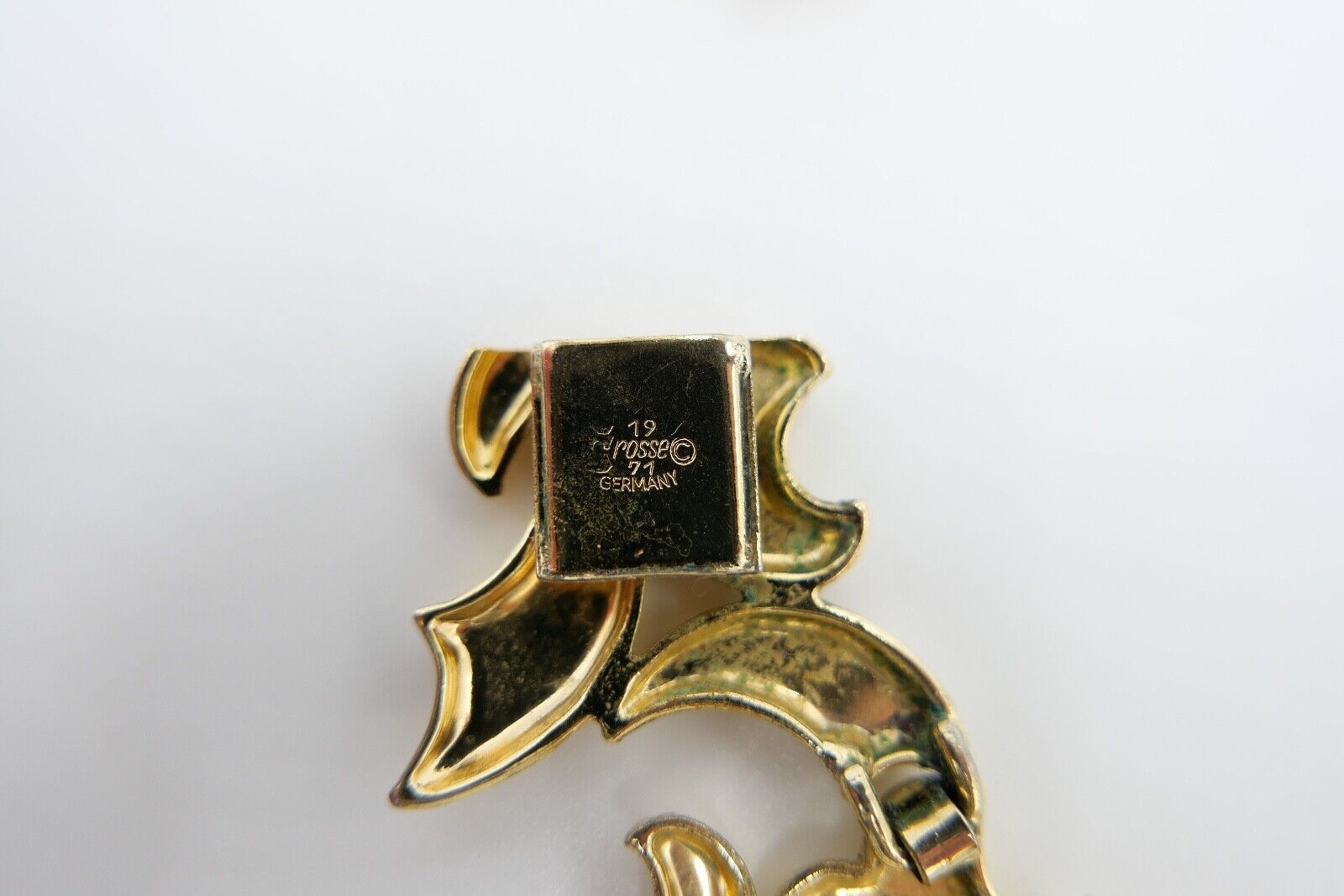 70er Jahre GROSSE Germany Collier vergoldet mit Emaille - Antikhandel-Stuttgart