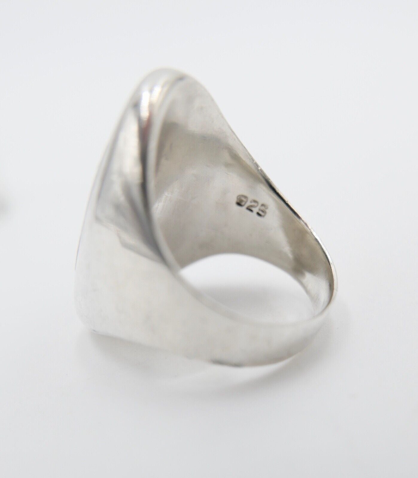 80er Silberrring Damen Ring Gr. 54 Silber grüner Malachit Oval Silber 925 - Antikhandel-Stuttgart