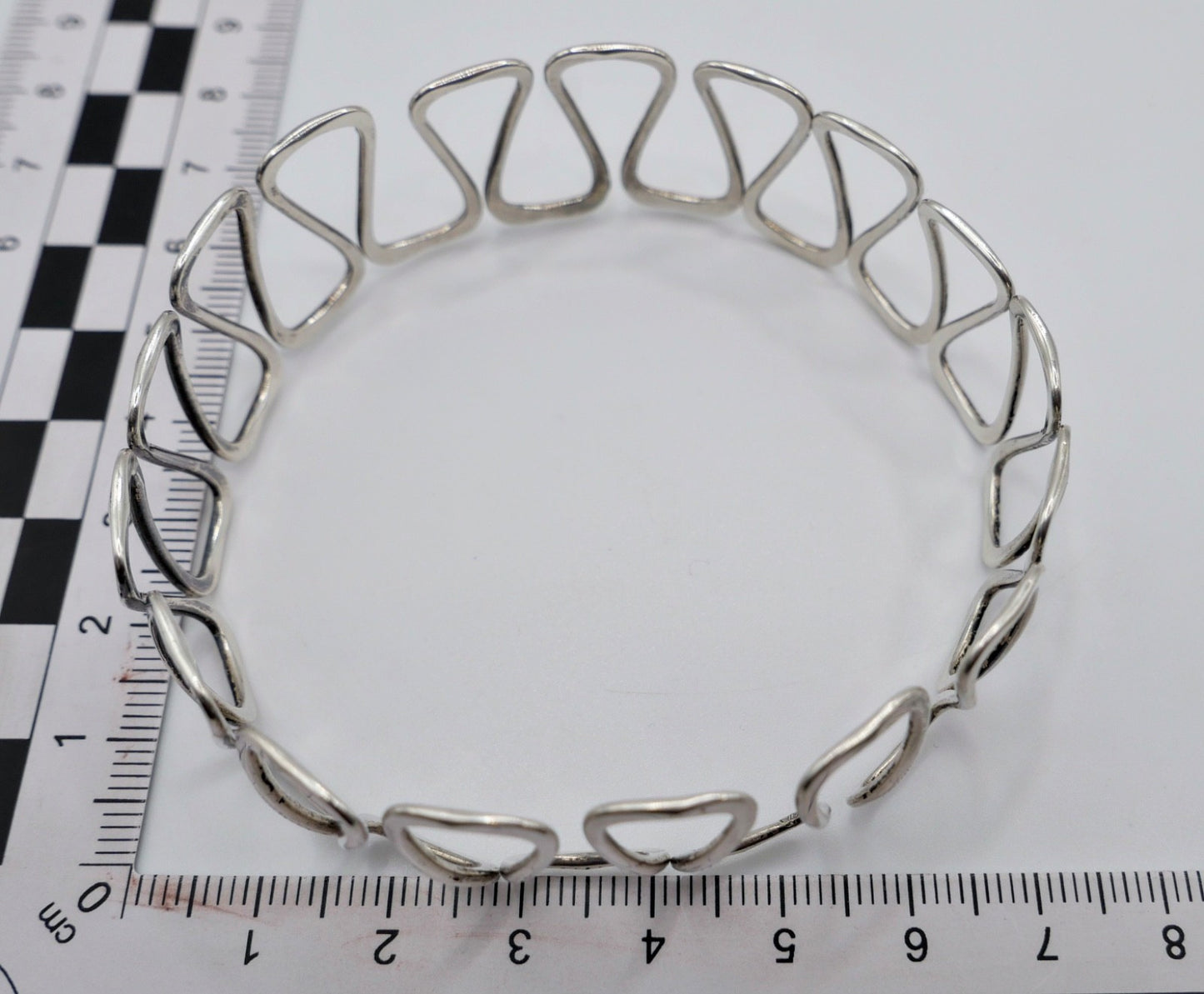 1960er Vintage feiner formbarer Armreif Silber 835 Wellen Muster E/P Armband